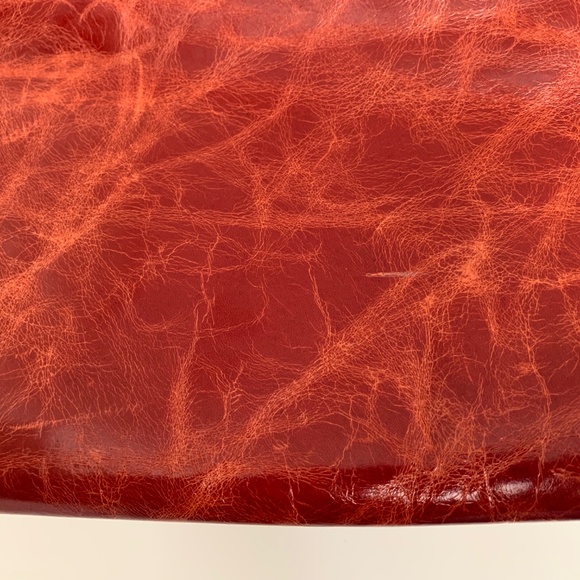 Large Genuine Leather Tote Bag – Burnt Orange – Striped Interior - Picture 4 of 11